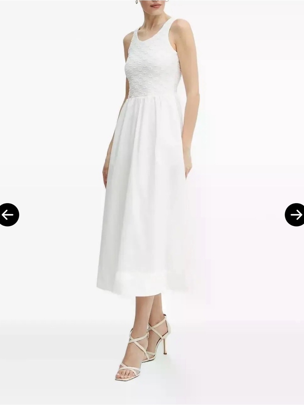 Bardot Embroidered Bodice Midi Dress